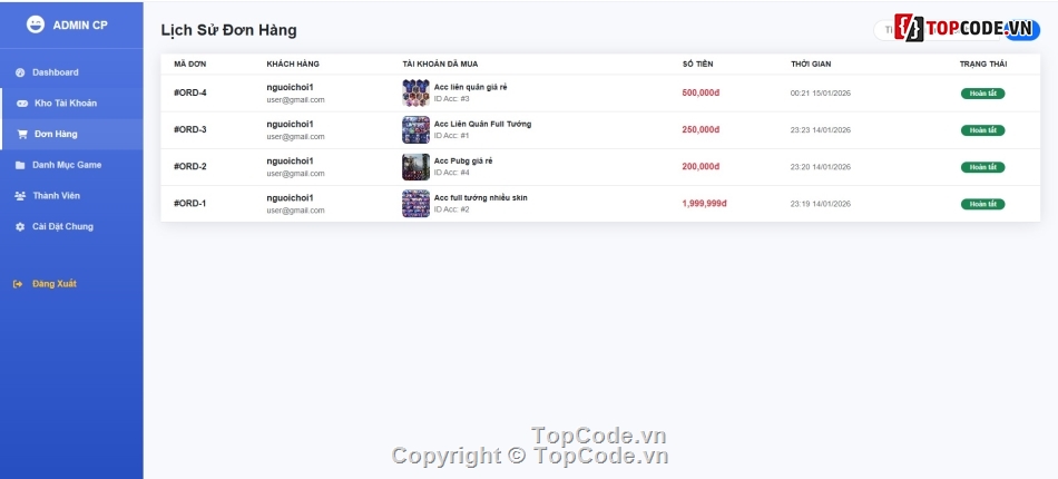 Web game,bán tài khoản,giao diện game,Website game